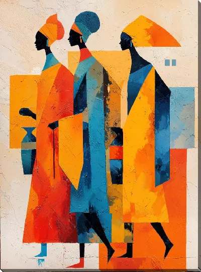 Картина маслом Побег из африканского племени