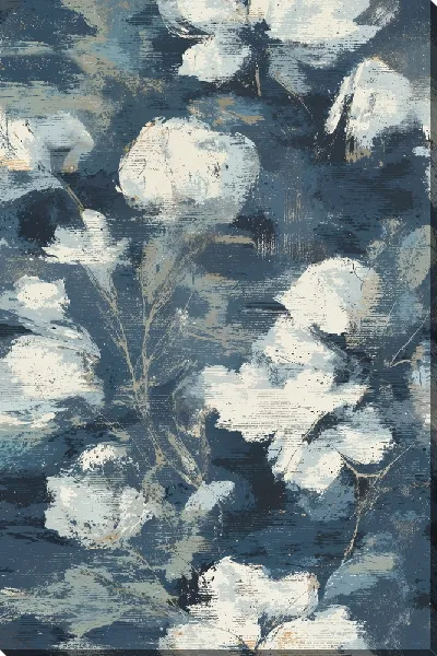 Картина маслом Белой абстракции цветы