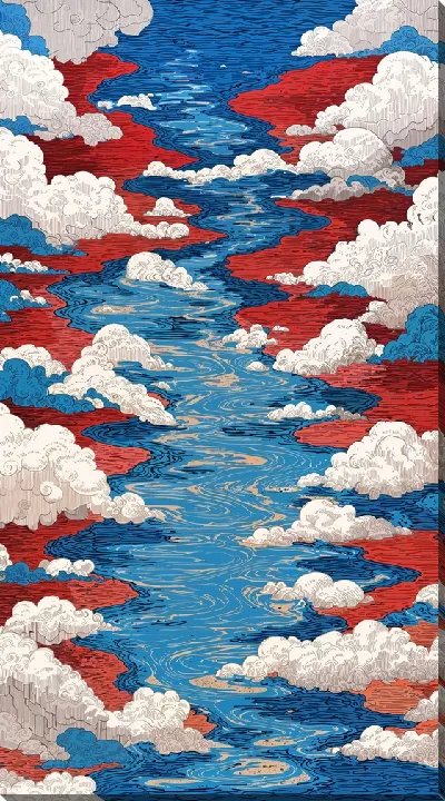 Картина маслом Реки в облаках