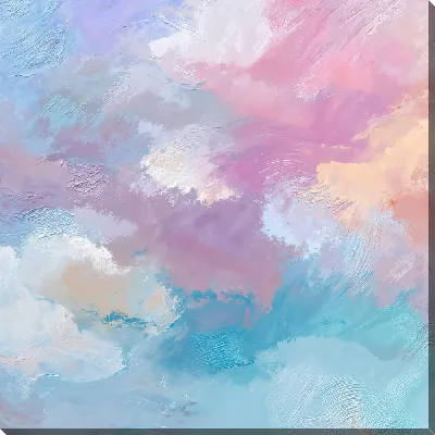 Картина маслом Абстракция разноцветного летнего неба