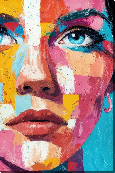 Картина маслом Взгляд с голыбми глазами