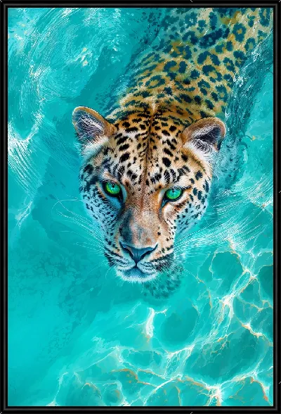 Картина Леопард в воде