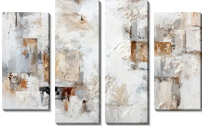 Модульная картина Белая абстракция №300