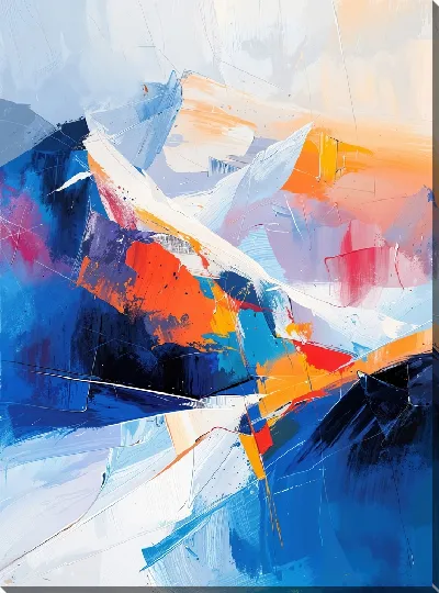 Картина маслом Яркие горы абстракции