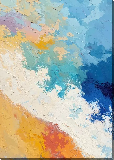 Картина маслом Взгляд сверху на пляж и море