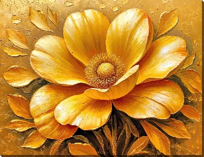 Картина маслом Позолоченный цветок №5