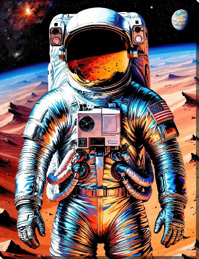 Картина маслом Космонавт на другой планете