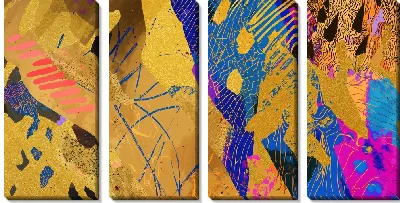 Модульная картина Золотая абстракция №10
