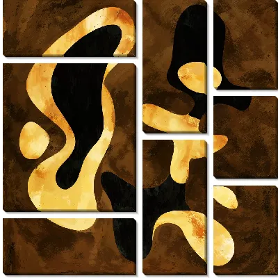 Модульная картина Золотая абстракция №12