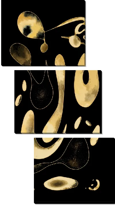 Модульная картина Золотая абстракция №14