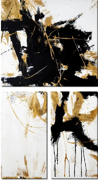 Модульная картина Золотая абстракция №22