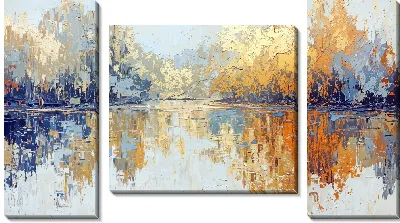 Модульная картина Золотая абстракция №113