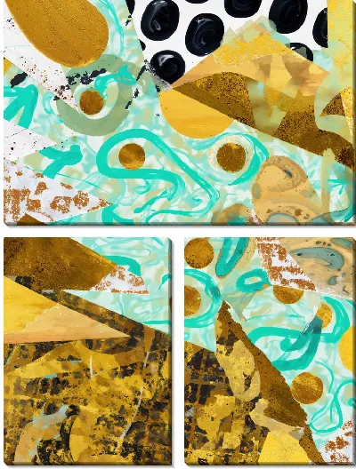 Модульная картина Золотая абстракция №126