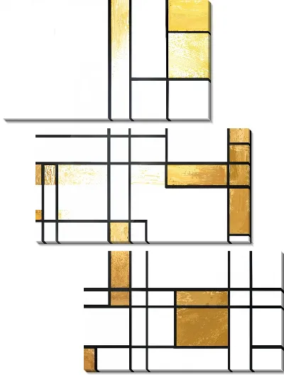 Модульная картина Золотая абстракция №128