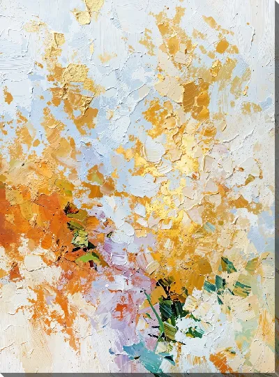 Картина маслом Золотая абстракция №136