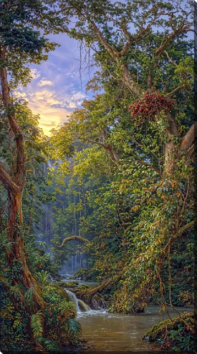 Картина маслом Тропические джунгли №1