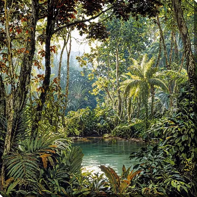 Картина маслом Тропические джунгли №2