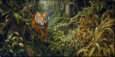 Картина маслом Тигр в джунглях