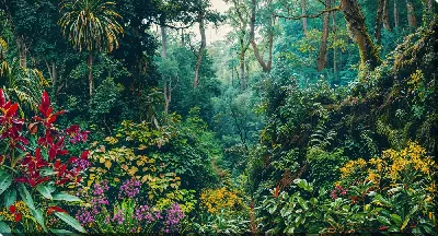 Картина маслом Тропические джунгли №8