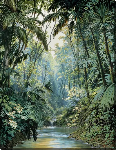 Картина маслом Тропические джунгли №11