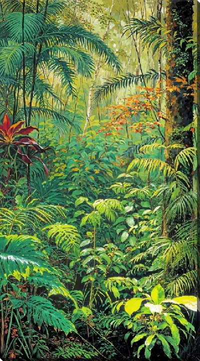 Картина маслом Тропические джунгли №17