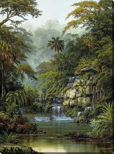 Картина маслом Тропические джунгли №19