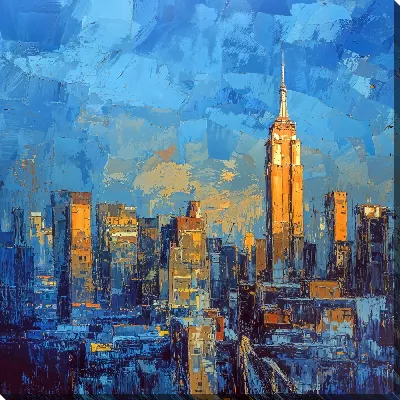 Картина маслом Ночной город №127