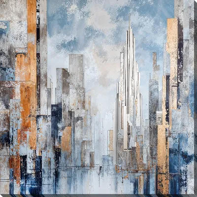 Картина маслом Ночной город №157