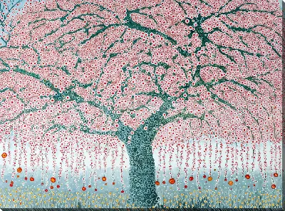 Картина маслом Цветущая сакура №313