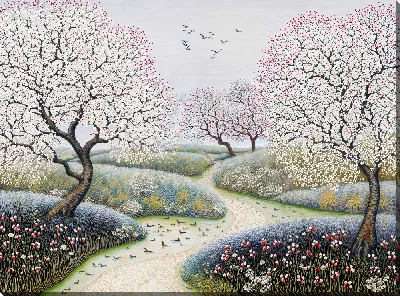 Картина маслом Цветущая сакура №318