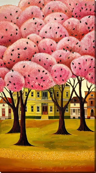 Картина маслом Цветущая сакура №322