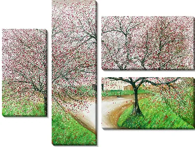 Модульная картина Цветущая сакура №325