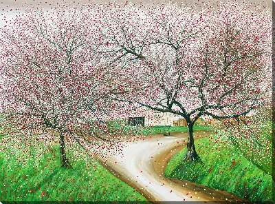 Картина маслом Цветущая сакура №325