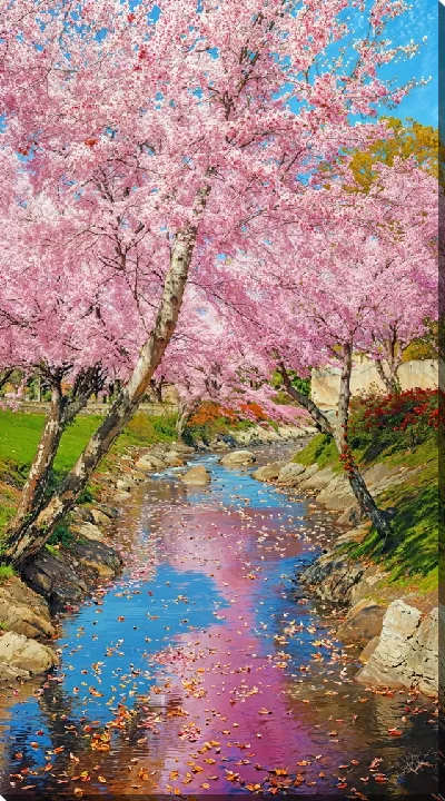 Картина маслом Цветущая сакура №329