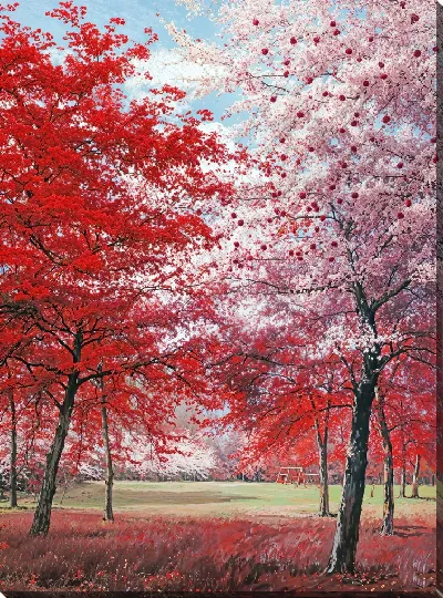 Картина маслом Цветущая сакура №331