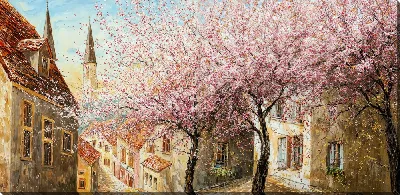 Картина маслом Цветущая сакура №38