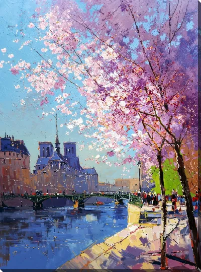 Картина маслом Цветущая сакура №40