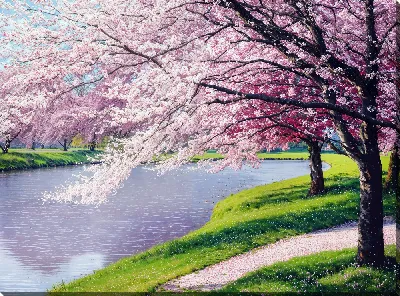 Картина маслом Цветущая сакура №46