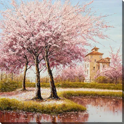 Картина маслом Цветущая сакура №47