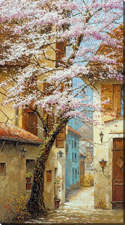 Картина маслом Цветущая сакура №50