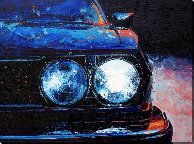 Картина маслом С фарой БМВ №1