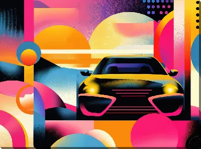 Картина маслом С фарой БМВ №3