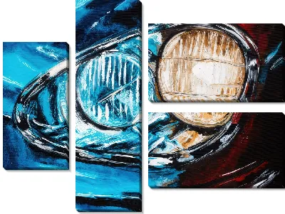 Модульная картина Со светящимися фарами №1