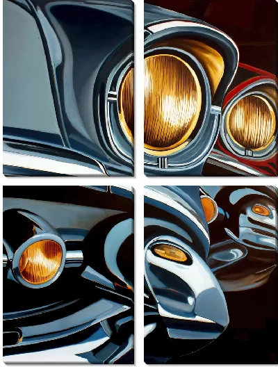 Модульная картина Со светящимися фарами №2