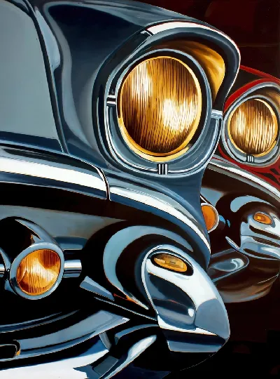 Плакат Со светящимися фарами №2