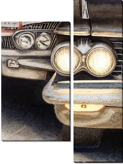 Модульная картина С подсветкой фар №2