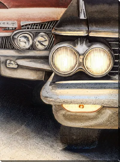 Картина маслом С подсветкой фар №2