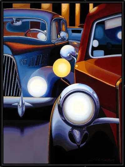 Картина Машина со светящимися фарами №3