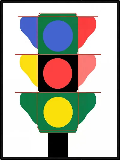 Картина Светофор в стиле графики