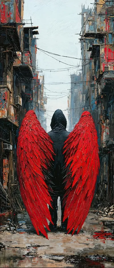 Плакат Мужчина с красными крыльями